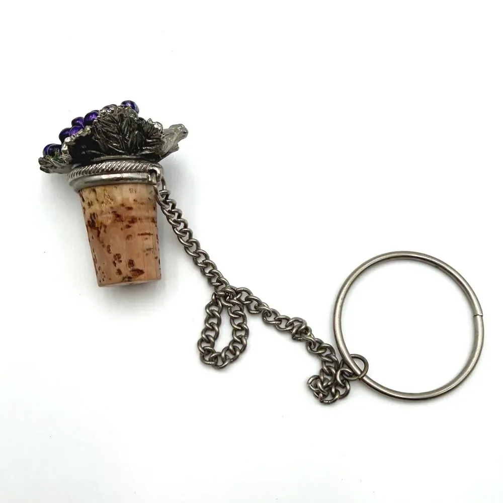 Grape Cluster Wine Bottle Stopper & Mariposa Wine Bottle Shaped Napkin Weight